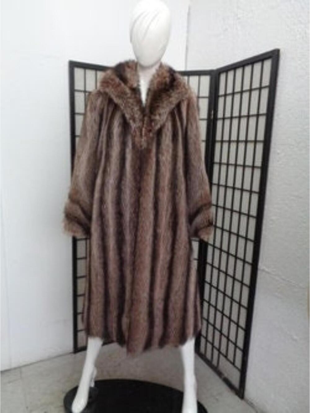 Excellent Natural Raccoon Fur Coat Jacket Women Woman Size 4 Small